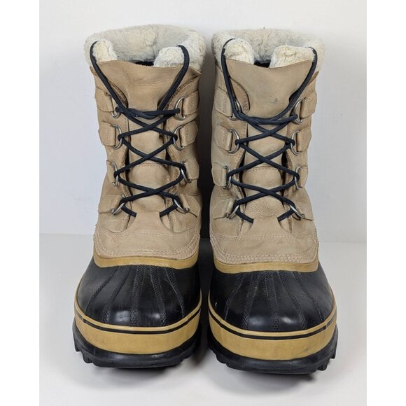 Sorel Caribou II Men’s 10 Tan Waterproof Leather Winter Snow Boots Felt Lined main image 7